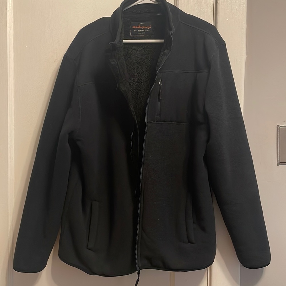 Original weatherproof vintage mens navy blue Sherpa lined jacket